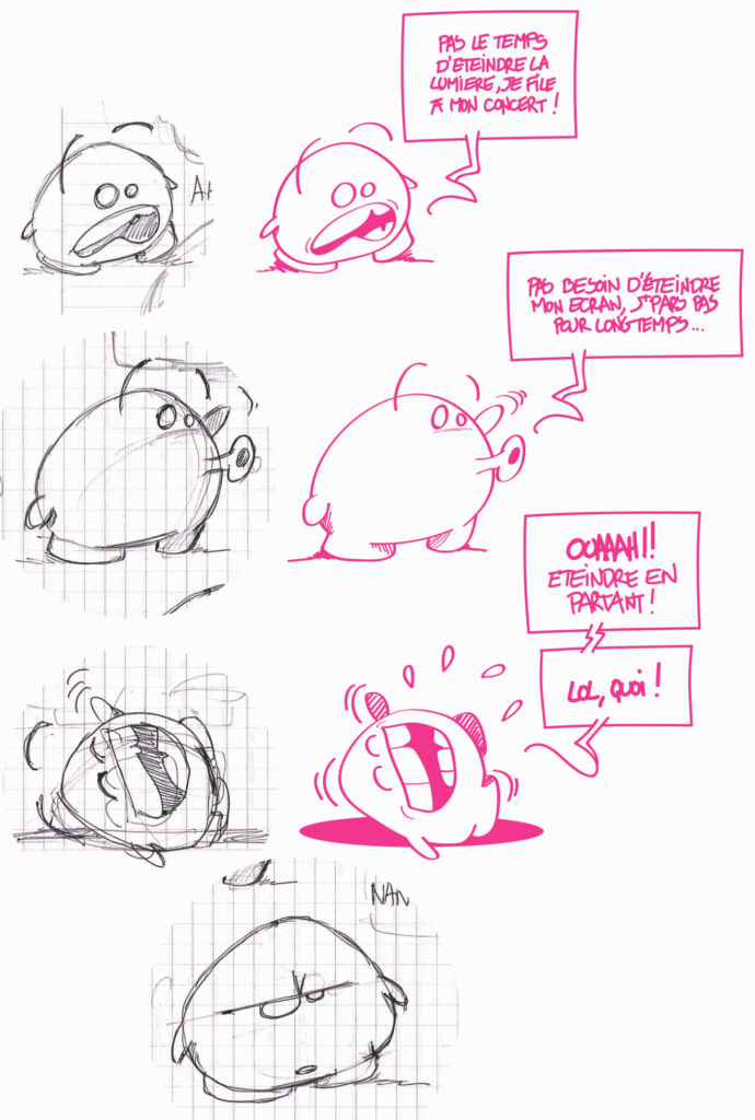 Dessins préparatoire Campagne éco-gestes